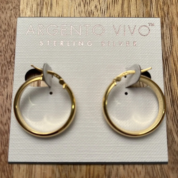 NWT Argento Vivo Sterling Silver Hoop Earrings - Picture 1 of 8